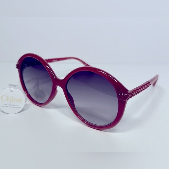 NWT Authentic Chloe Full Rim Round Sunglasses- Pink - Picture 1 of 10